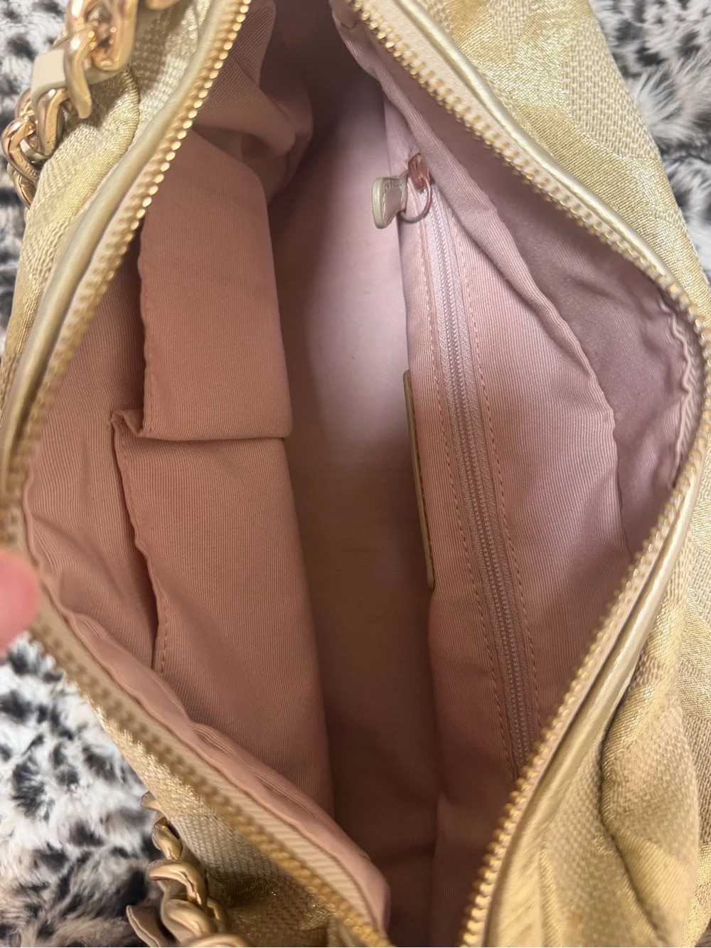 Coach Gold Patterned Women's Shoulder Bag